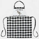 白黒バッファローチェック甘いキッチン エプロン (正面)