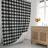 白黒バッファローチェック シャワーカーテン