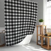 白黒バッファローチェック シャワーカーテン