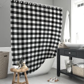 白黒バッファローチェック シャワーカーテン