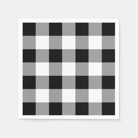 白黒バッファローチェック スタンダードカクテルナプキン (正面)