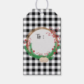白黒バッファローチェック&ベリークリスマス ギフトタグ (正面)
