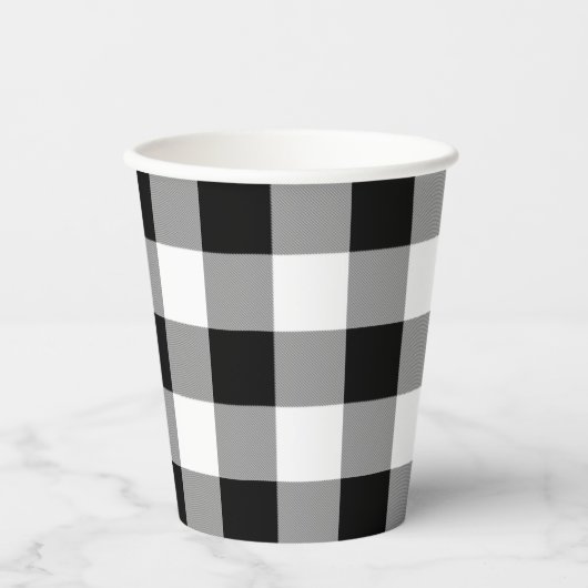 白黒バッファローチェック 紙コップ (正面)