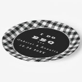 白黒バッファローチェックI do BBQ婚約 ペーパープレート (アングル)