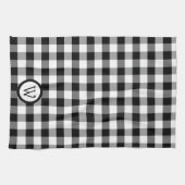 白黒バッファロープライド（モノグラム付） キッチンタオル (横)