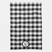 白黒バッファロープライド（モノグラム付） キッチンタオル (縦)