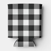 白黒バッファロープレイドとトウィル 缶クーラー (正面)