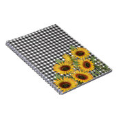 白黒バッファロープレイドイエローサンフラワー ノートブック (右側)