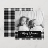 白黒バッファロープレイドクリスマスホリデーフォト シーズンカード (正面/裏面)