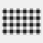 白黒バッファロープレイドシームレ市松模様にス ラッピングペーパーシート (正面)