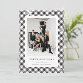 白黒バッファロープレイドスノーフレークフォトビジネス シーズンカード (スタンド正面)