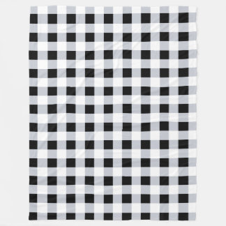 白黒バッファロープレイドチェックファームハウス フリースブランケット