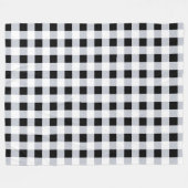 白黒バッファロープレイドチェックファームハウス フリースブランケット (正面(横))