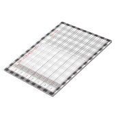 白黒バッファロープレイドパーソナライズされたメニュープラン ノートパッド (アングル)