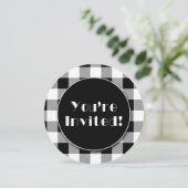 白黒バッファロープレイドパーティの招待状 招待状 (スタンド正面)