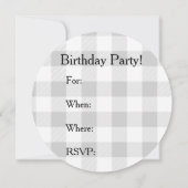 白黒バッファロープレイドパーティの招待状 招待状 (裏面)