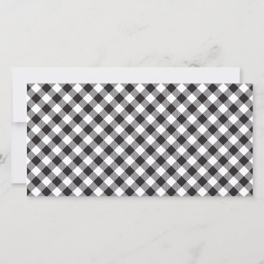 白黒バッファロープレイドヒマ結婚ワリの写真 サンキューカード (裏面)