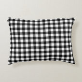 白黒バッファロープレイドファームハウスデコール アクセントクッション (正面)