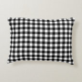 白黒バッファロープレイドファームハウスデコール アクセントクッション (裏面)
