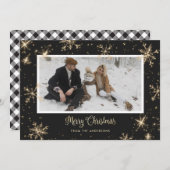 白黒バッファロープレイドフォトクリスマスカード シーズンカード (正面/裏面)