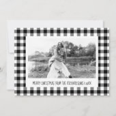 白黒バッファロープレイドフォトクリスマス シーズンカード (正面)