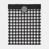 白黒バッファロープレイドベア フリースブランケット (正面)