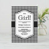 白黒バッファロープレイドベビーシャワー 招待状 (スタンド正面)