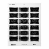 白黒バッファロープレイドホリデー差出人住所 ラベル (フルシート)