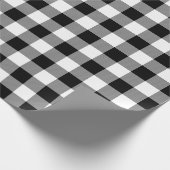 白黒バッファロープレイドホリデー ラッピングペーパー (角)