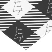 白黒バッファロープレイドライブラブ笑い ショートテーブルランナー (コーナー)