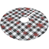 白黒バッファロープレイドレッドグリッター雪片 ブラッシュドポリエステルツリースカート (アングル)