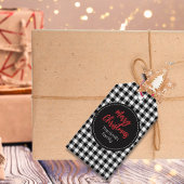 白黒バッファロープレイド伝統的カントリー ギフトタグ