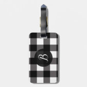 白黒バッファロープレイド市松模様にスクアーク ラゲッジタグ (裏面縦)