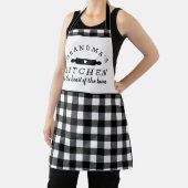 白黒バッファロープレイド祖母のキッチン エプロン (インサイチュ)