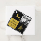 白黒バッファロープレイド金ゴールドホリデーフォト フェイバータグ (インサイチュ)