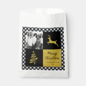 白黒バッファロープレイド金ゴールドホリデーフォト フェイバーバッグ (正面)