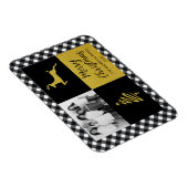 白黒バッファロープレイド金ゴールドホリデーフォト マグネット (右側)