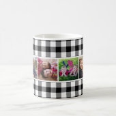 白黒バッファロープレイド6フォトコラージュ コーヒーマグカップ (中央)