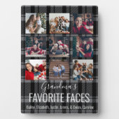 白黒バッファロープレイド9枚パーソナライズされた写真 フォトプラーク (正面)