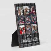 白黒バッファロープレイド9枚パーソナライズされた写真 フォトプラーク (側面)