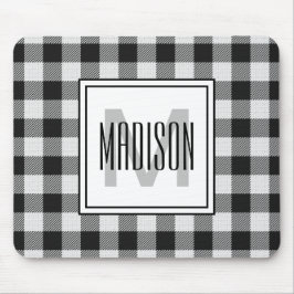 白黒バッファロープレイド/チェックモノグラムの マウスパッド
