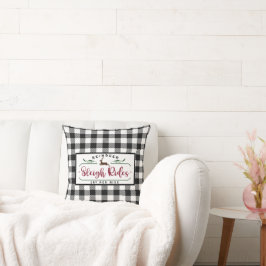 白黒バッファロープレイド – トナカイそり乗り クッション