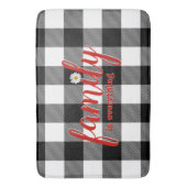 白黒バッファロープレイド バスマット (正面縦)