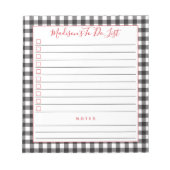 白黒バッファロープレパーソナライズされたイドトゥドゥリスト ノートパッド (正面)