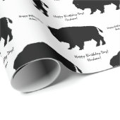 白黒バッファロー素朴のカスタムメッセージ ラッピングペーパー (ロールコーナー)