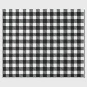 白黒バッファロー・プレイド市松模様に、 ラッピングペーパー (フラット)