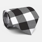 白黒バッファロー・プレイド男性のネクタイ ネクタイ (ロール)