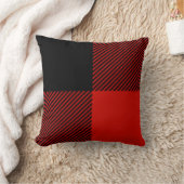 白黒バッファロー・プレイド クッション (ブランケット)