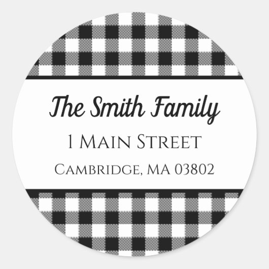 白黒バッファロー・プレイド ラウンドシール (正面)