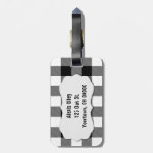 白黒バッファロー・プレイド ラゲッジタグ (裏面縦)